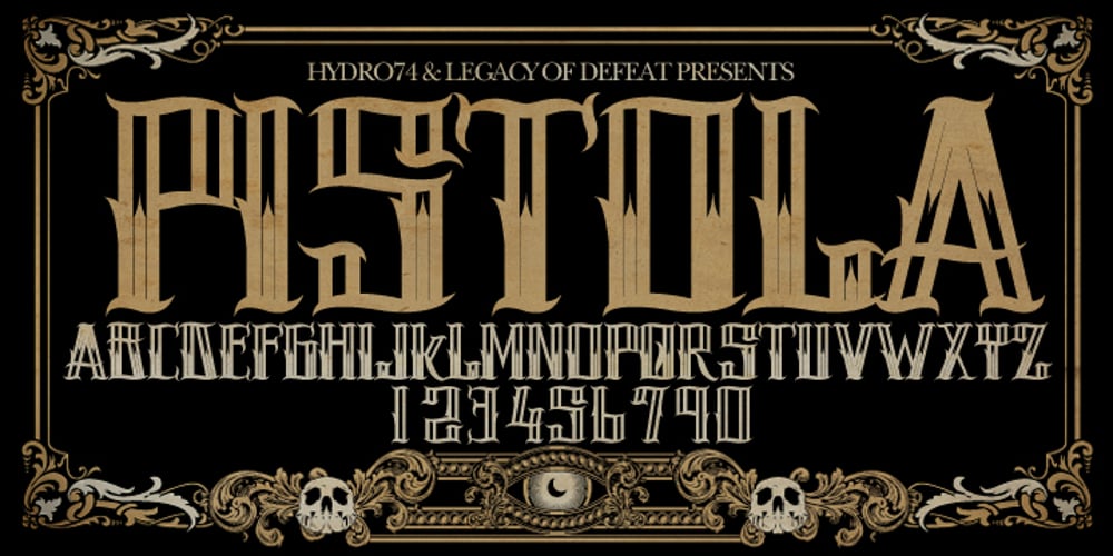 H74 Pistola font