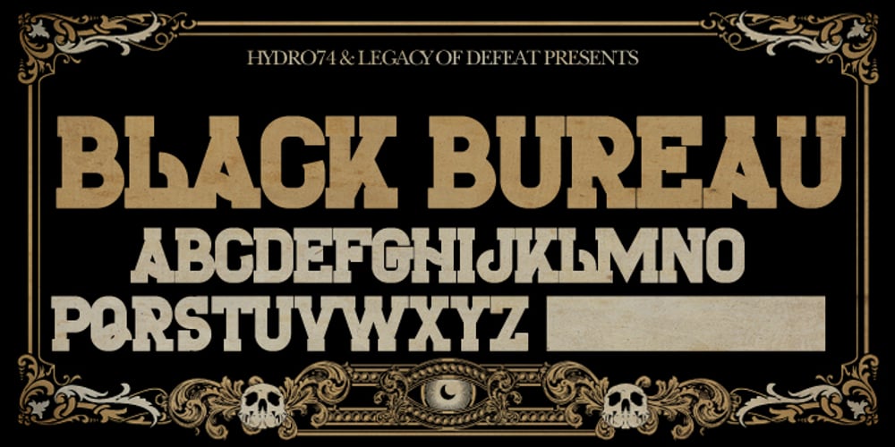 H74 The Black Bureau font