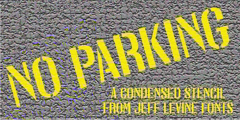 No Parking JNL font