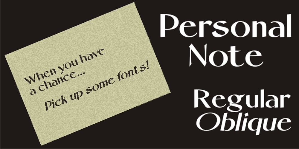Personal Note JNL font
