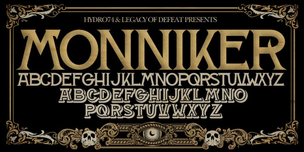 H74 Monniker font