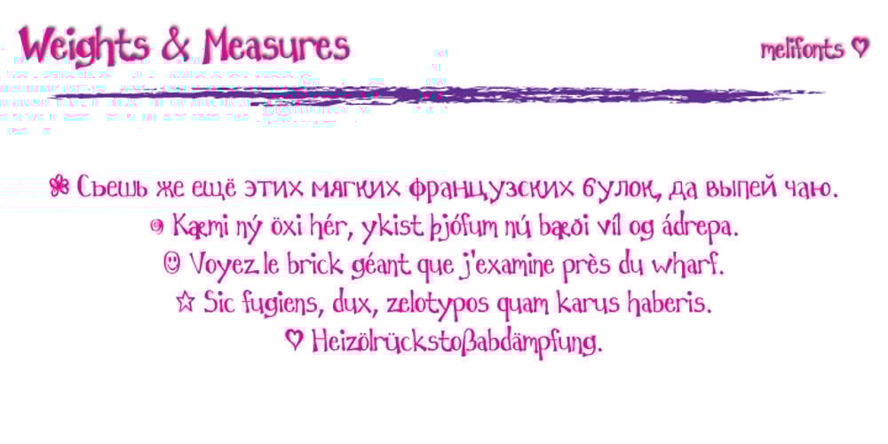 Weights And Measures font