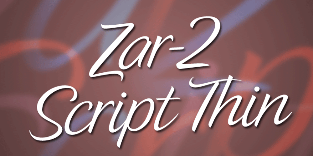 Zar2 Script Thin font