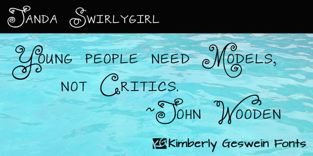 Janda Swirlygirl font