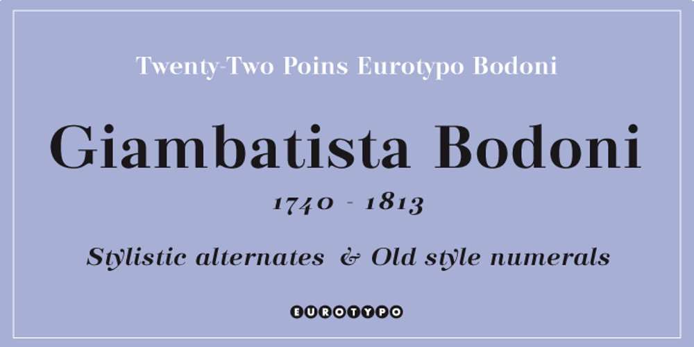 Eurotypo Bodoni font