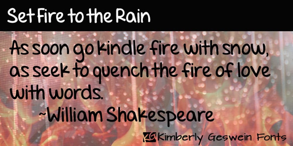 Set Fire To The Rain font