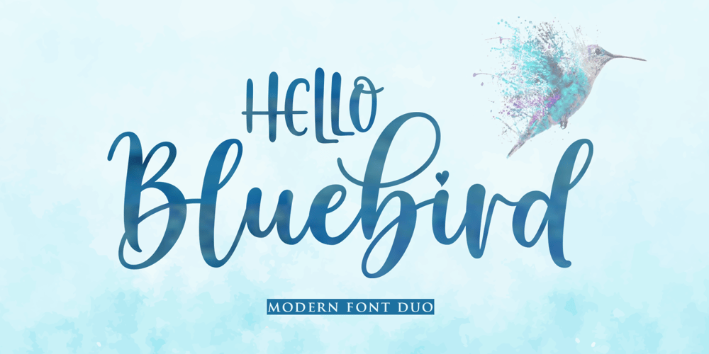 Hello Bluebird Font Duo font