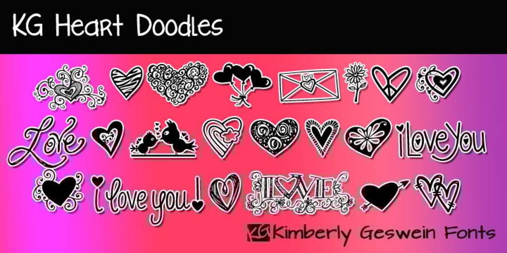 KG Heart Doodles font