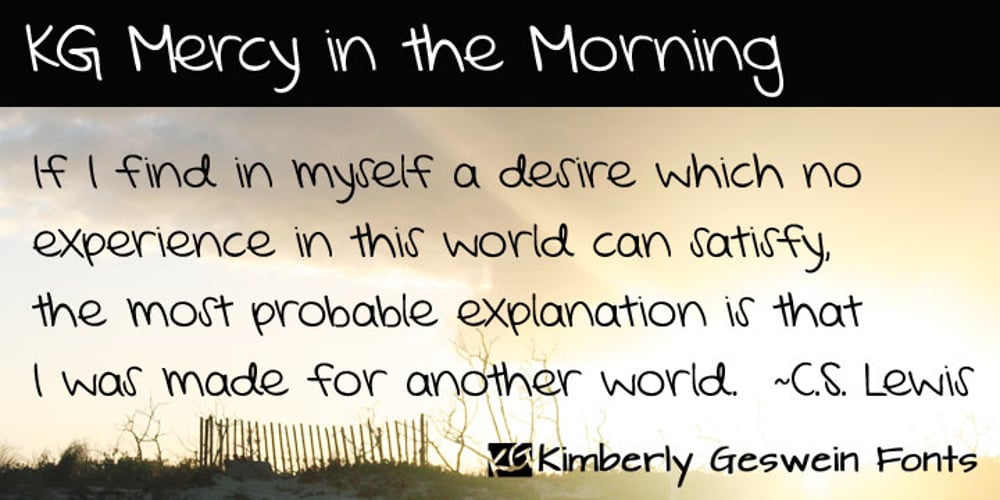 KG Mercy In The Morning font
