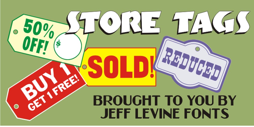 Store Tags JNL font