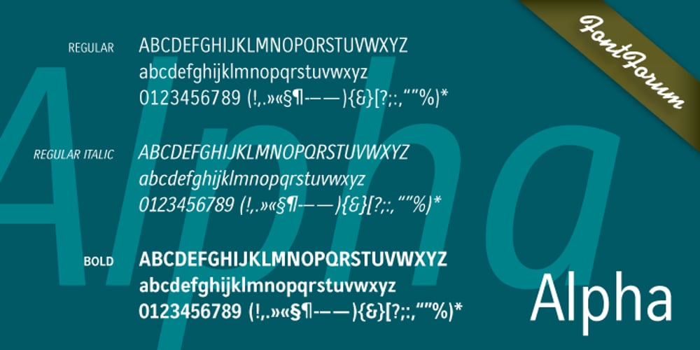 Alpha font
