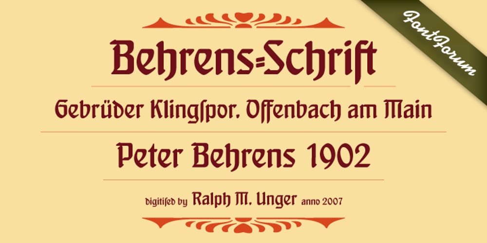 Behrens Schrift font