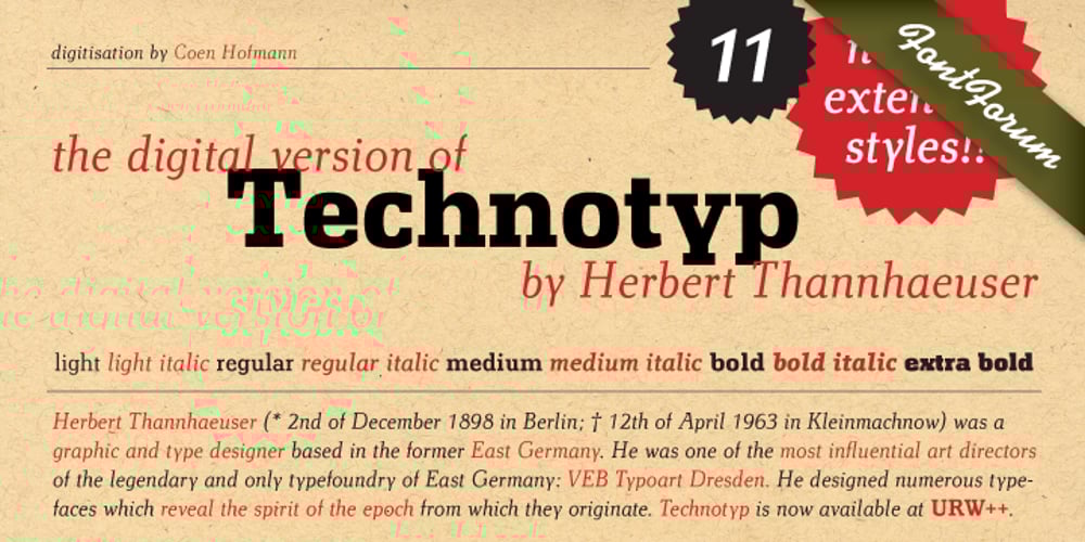 Technotyp font