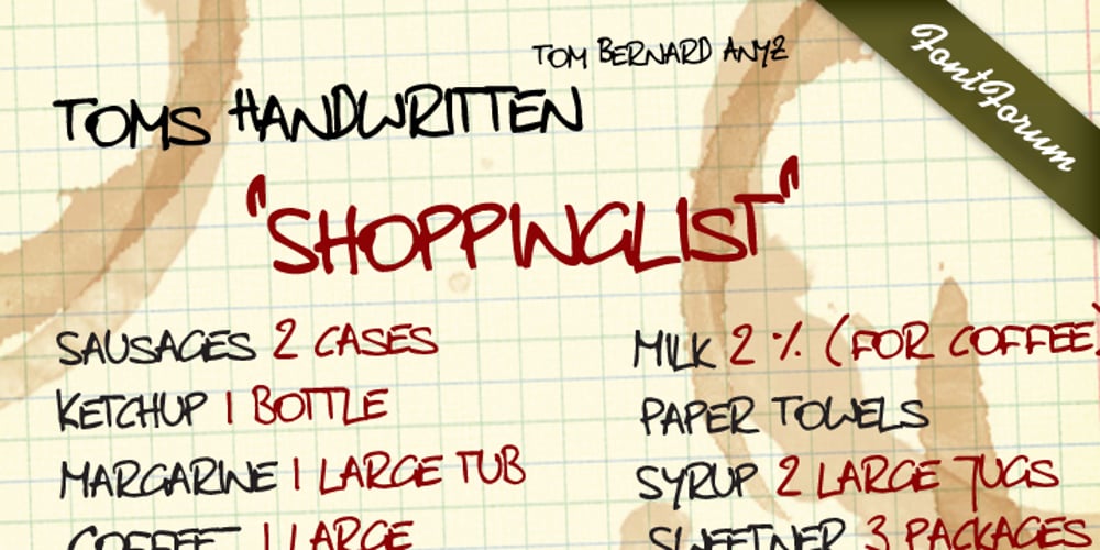 Toms Handwritten font