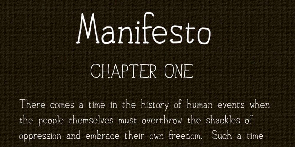 Personal Manifesto font