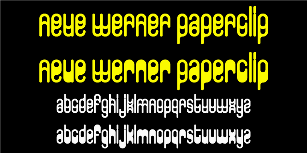 Neue Werner Paperclip font