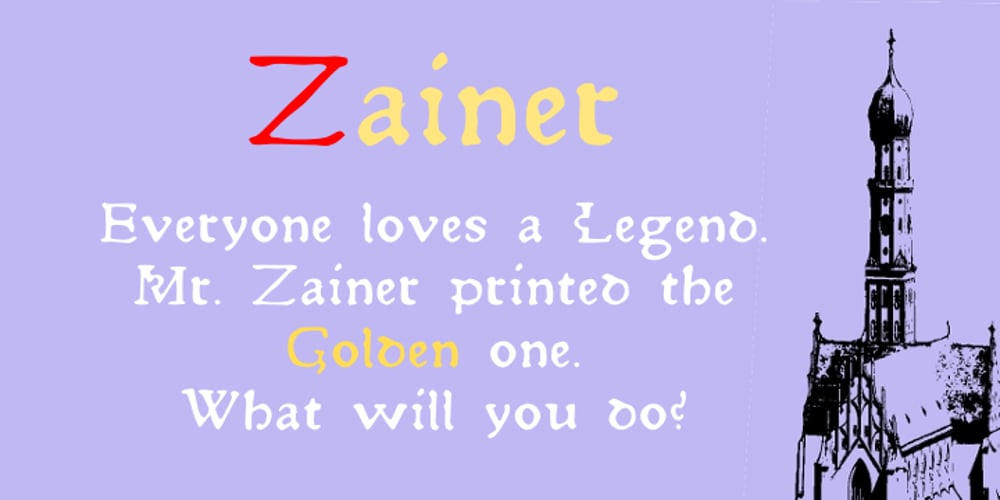 Zainer font