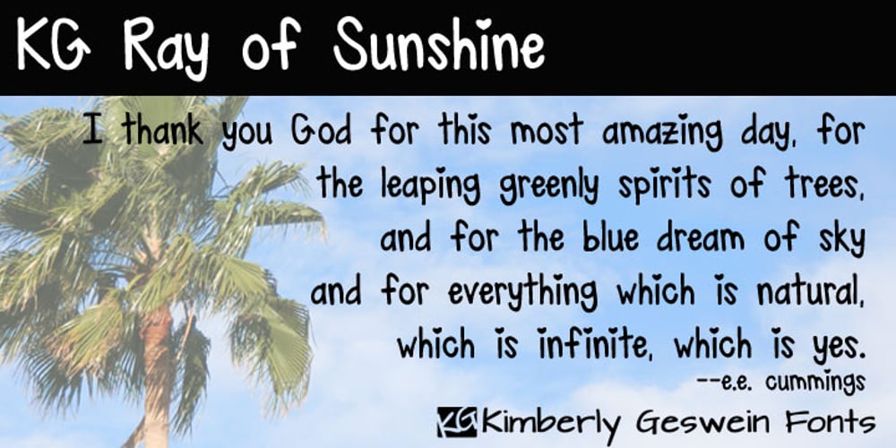 KG Ray Of Sunshine font