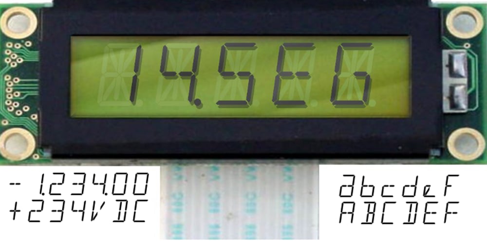 An Electronic Display LED LCD  LED14 Seg 1 font