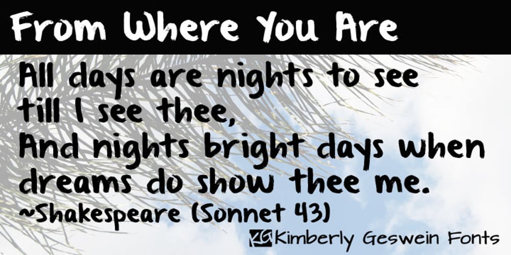 From Where You Are font