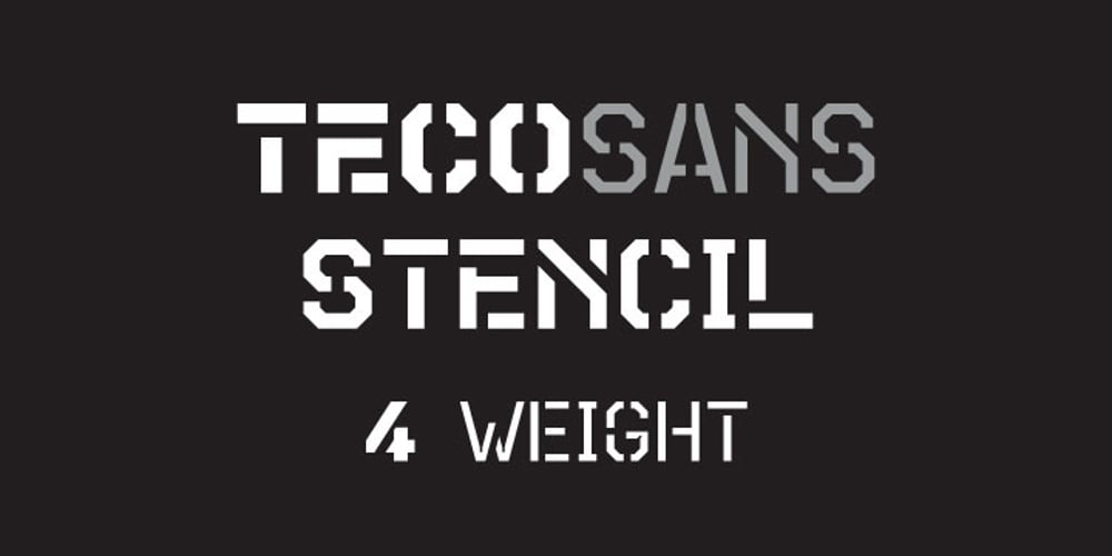 TecoSans Stencil font