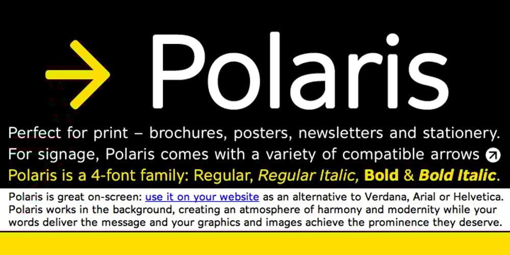 Polaris font