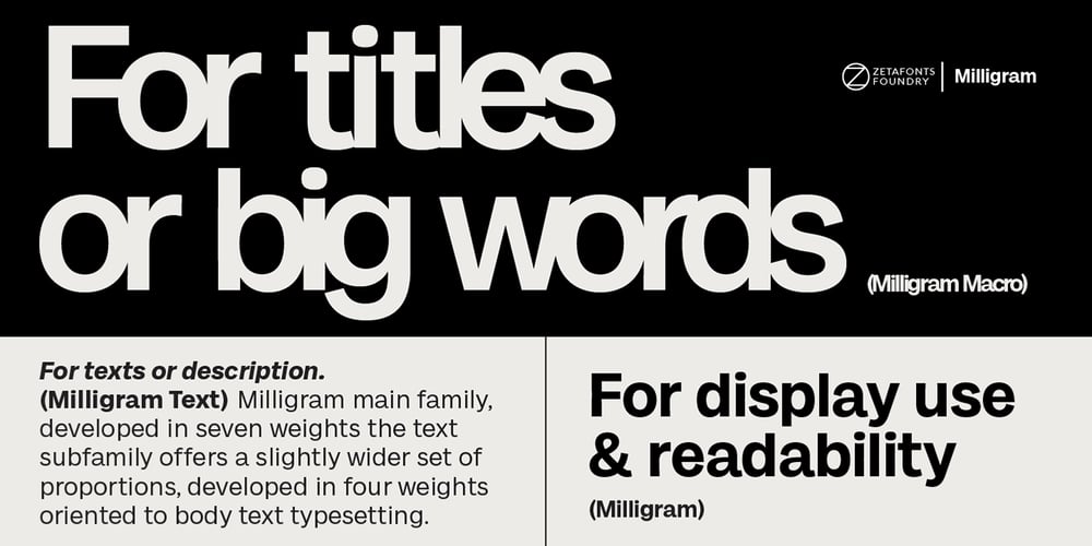 Milligram font