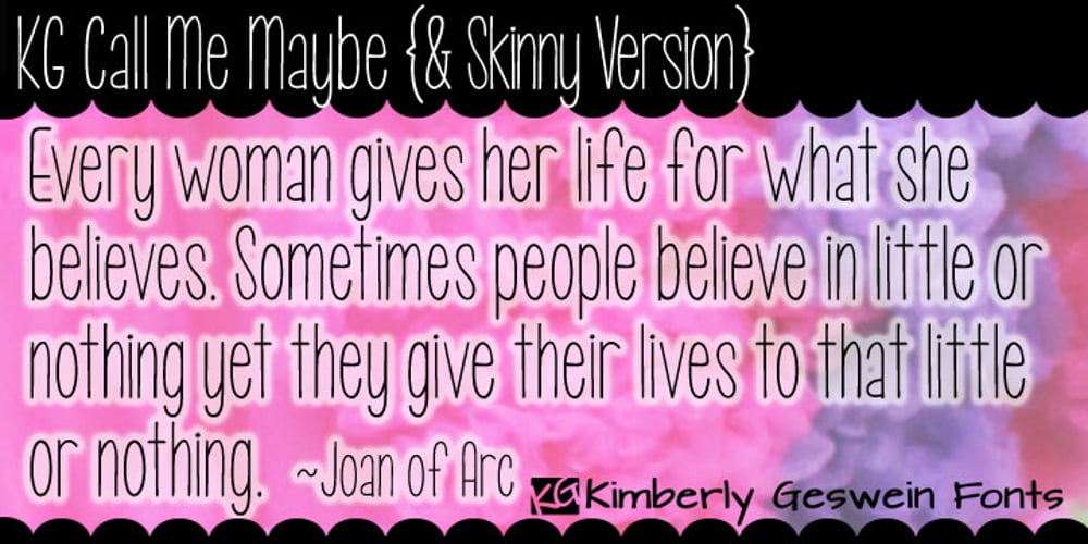 KG Call Me Maybe font