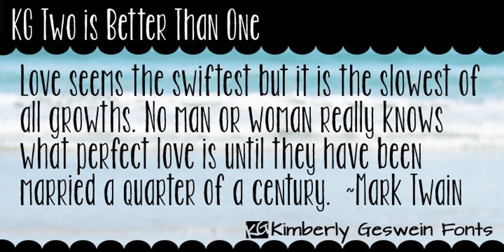 KG Two Is Better Than One font
