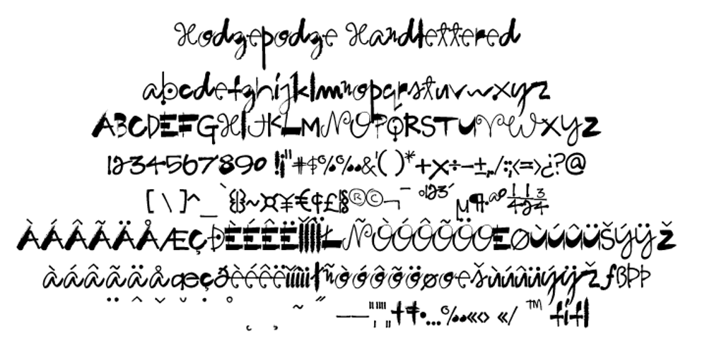 Hodgepodge Handlettered font