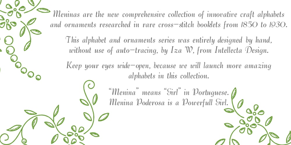 Menina Poderosa Ornaments font