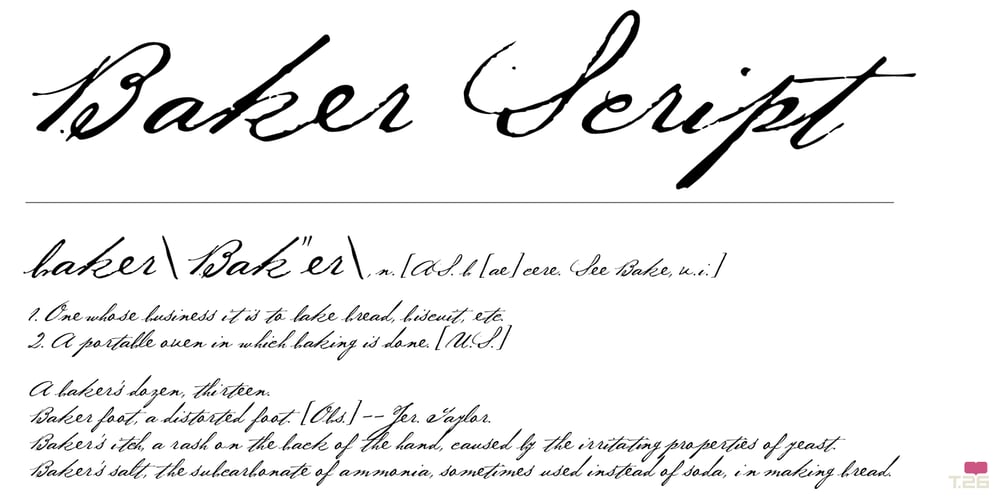 Baker Script font