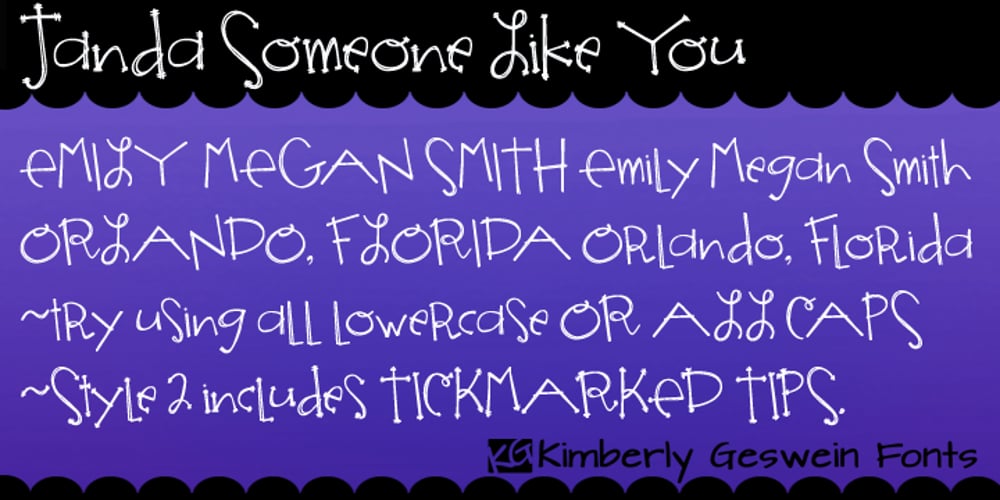 Janda Someone Like You font