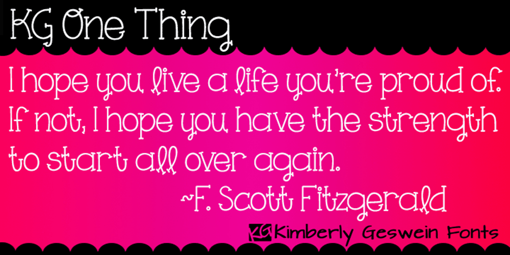 KG One Thing font