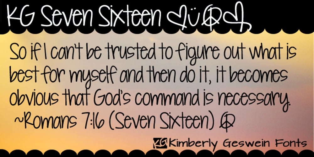 KG Seven Sixteen font