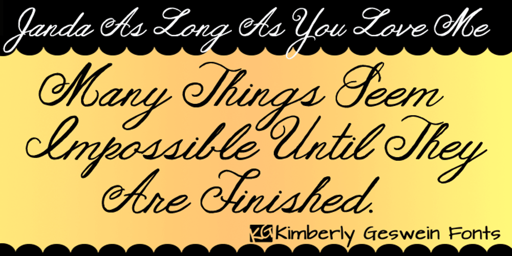 Janda As Long As You Love Me font