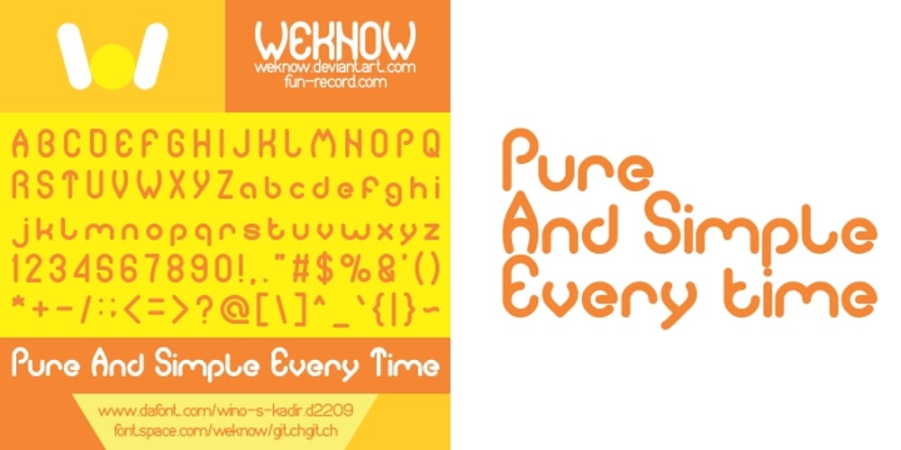 Pure And Simple Everytime font