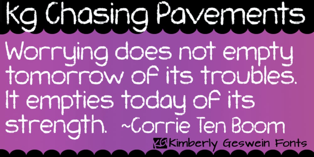 KG Chasing Pavements font