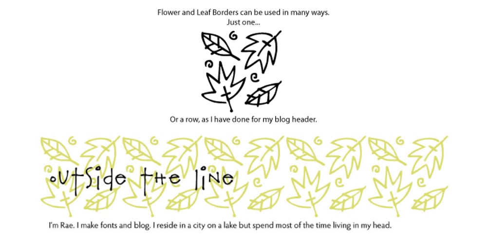 Flower And Leaf Borders font