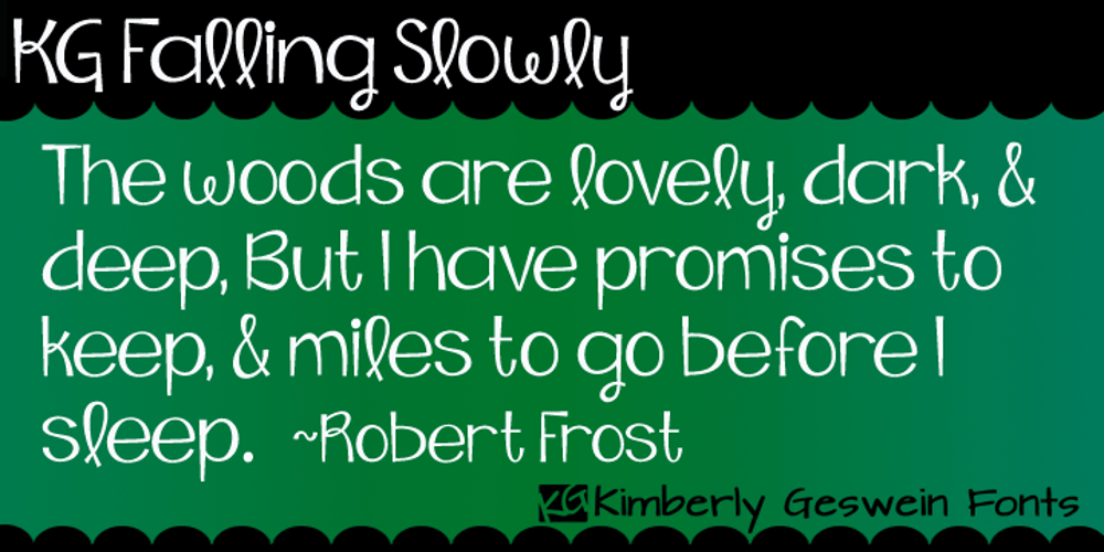 KG Falling Slowly font