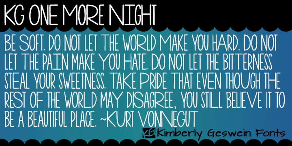 KG One More Night font