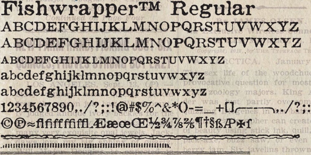 Fishwrapper font