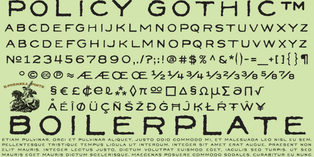 Policy Gothic font
