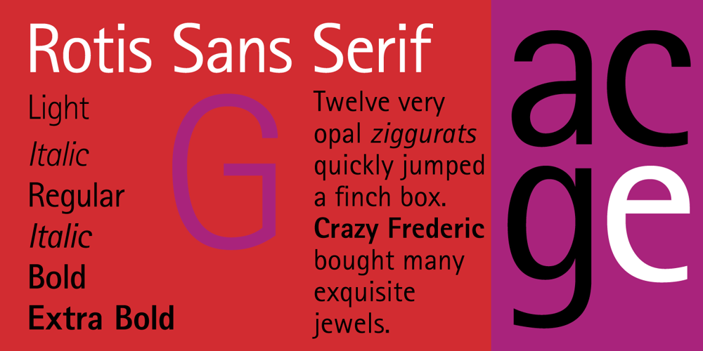 Rotis Sans Serif font