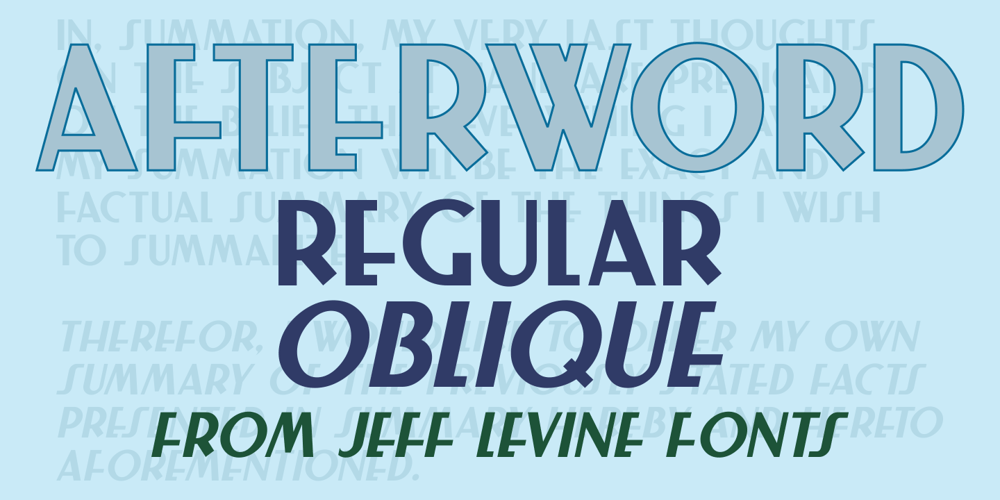 Afterword JNL font
