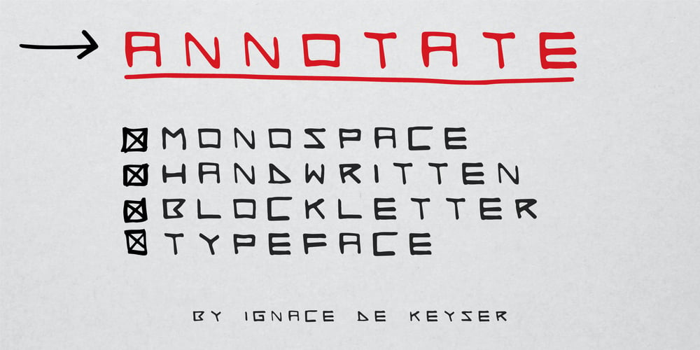 Annotate font
