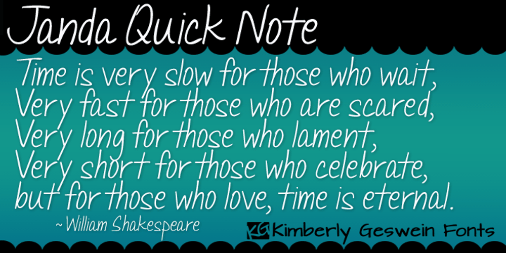 Janda Quick Note font