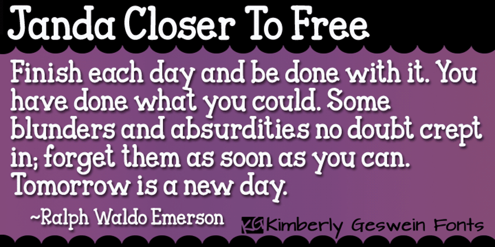Janda Closer To Free font