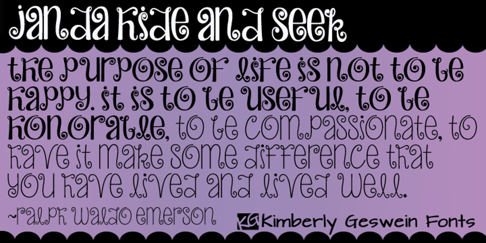 Janda Hide And Seek font