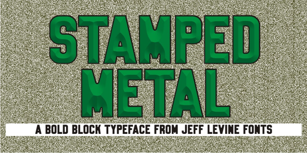 Stamped Metal JNL font